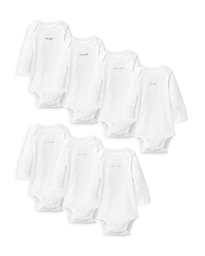 Petite Plume Petite Plume Unisex Pima French Lessons Long Sleeved Bodysuits Set, 7 Pack