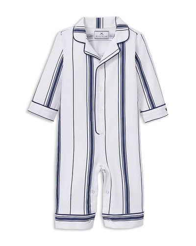Petite Plume Petite Plume Unisex Twill Parlor Striped Classic Romper