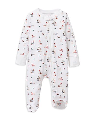 Petite Plume Petite Plume Unisex Woof de Noel Cotton Romper Footie