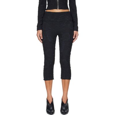 Petra Fagerstrom Petra Fagerstrom SSENSE Exclusive Black Floral Cropped Leggings