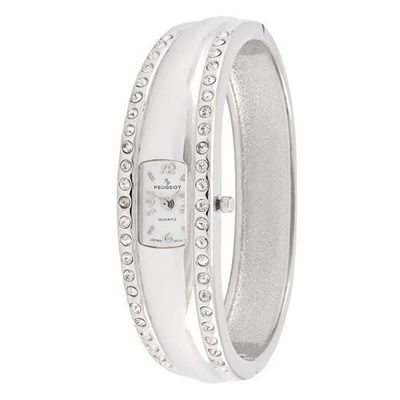 Peugeot Peugeot Fashion Crystal Accented Cuff Bangle- 18MM