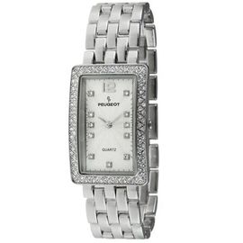Peugeot Peugeot Rectangular Crystal Bezel Bracelet Watch- 40x25MM