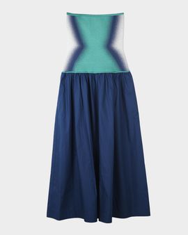 PH5 Almond Strapless Mixed-Media Maxi Dress