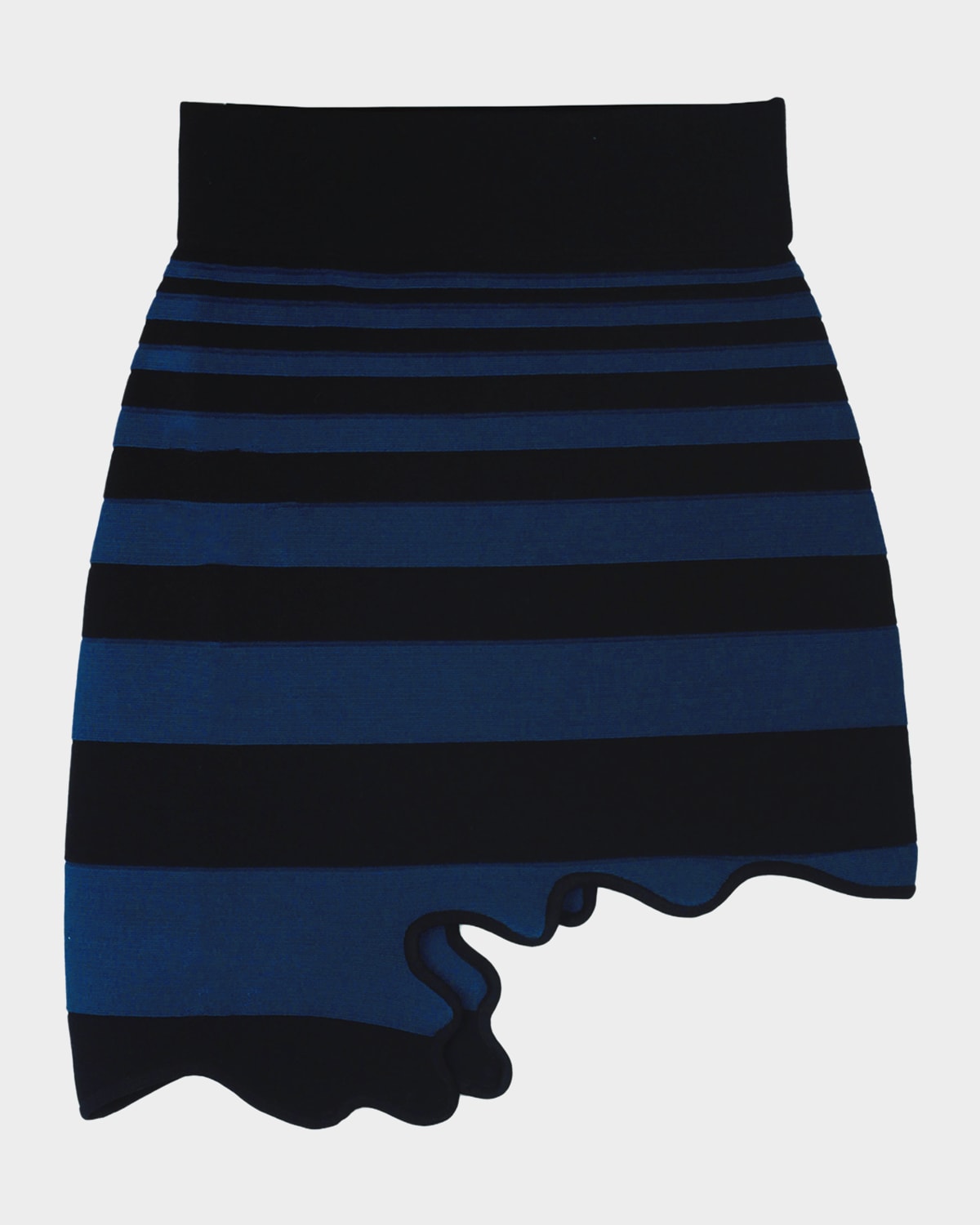 PH5 Chloe Striped Asymmetric Wavy Mini Skirt
