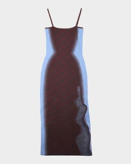 PH5 Iris Polka-Dot Wavy Asymmetric Slit Maxi Dress