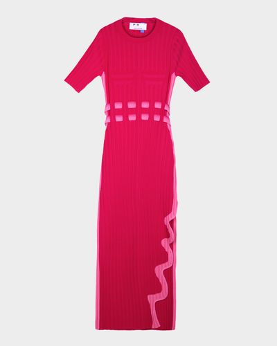 PH5 Jodie Pleated Midi Dress with Wavy Slit
