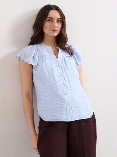 Phase Eight Phase Eight Aleasha Scallop Sleeve V-Neck Blouse