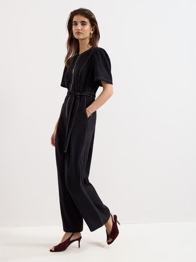 Phase Eight Phase Eight Alix Contrast Stitch Zip Jumpsuit