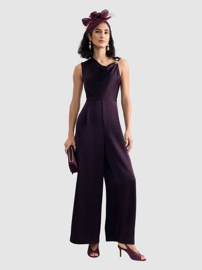 Phase Eight Phase Eight Avril Asymmetric Neck Wide-Leg Jumpsuit