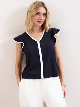 Phase Eight Phase Eight Fleur Ruffle Sleeve V-Neck Top