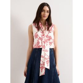 Phase Eight Phase Eight Junie Tie Neck Sleeveless Blouse