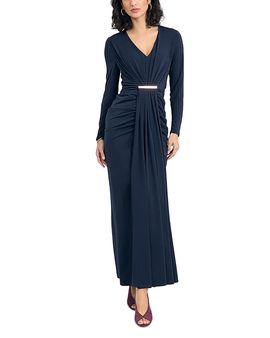Phase Eight Phase Eight Katharine Long Sleeve Draped Hardware Maxi Dress