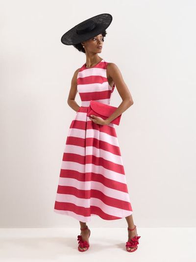 Phase Eight Phase Eight Kiria Stripe Satin Midi Dress