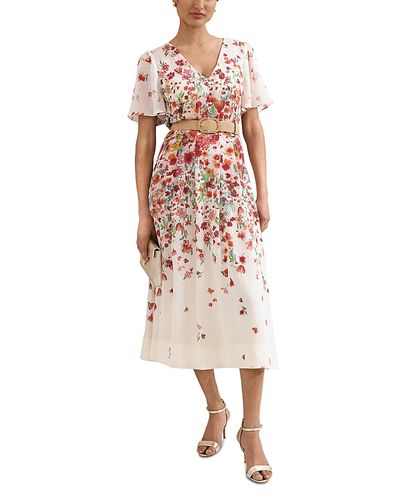 Phase Eight Phase Eight Lovette Cream Floral Midi Dress