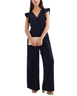 Phase Eight Phase Eight Petite Kallie V Neck Ruffled Jumpsuit