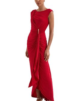 Phase Eight Phase Eight Petite Ruffled Side Gathered Maxi Dress