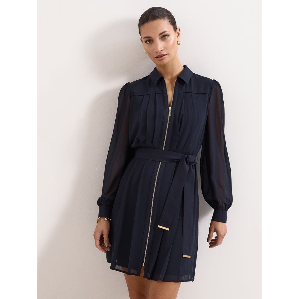 Phase Eight Phase Eight Pleated Zip Shirt Mini Dress