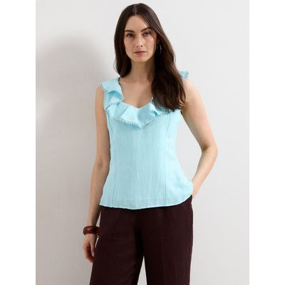 Phase Eight Phase Eight Rhona Sleeveless Linen Blend Blouse