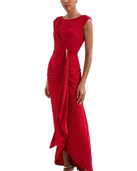 Phase Eight Phase Eight Ruffled Side Gathered Maxi Dress