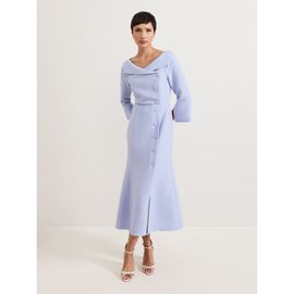 Phase Eight Phase Eight Sienna Asymmetric Collar Midi Tux Dress