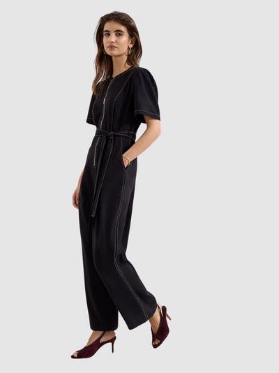 Phase Eight Phase Eight Zip-Front Wide-Leg Jumpsuit