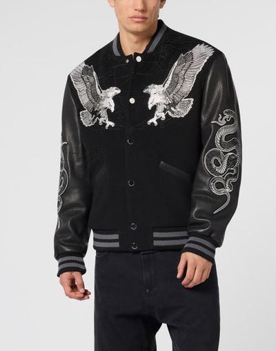 PHILIPP PLEIN PHILIPP PLEIN Composed Varsity Bomber Tattoo Strass Men
