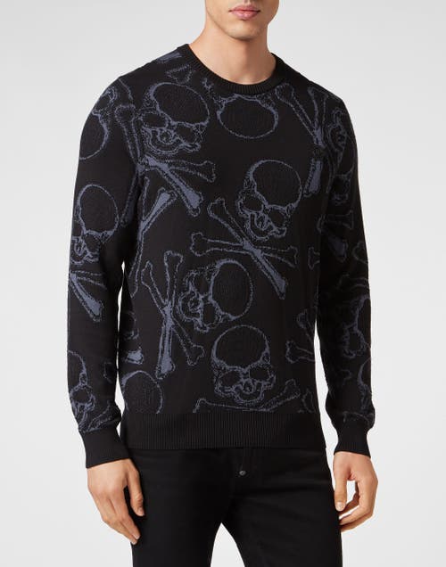 PHILIPP PLEIN PHILIPP PLEIN Cotton Pullover Round Neck Skull&Amp;Bones Men