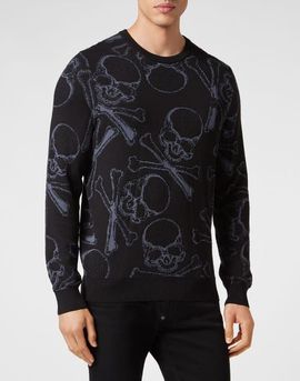 PHILIPP PLEIN PHILIPP PLEIN Cotton Pullover Round Neck Skull&Amp;Bones Men