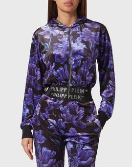 PHILIPP PLEIN PHILIPP PLEIN Cropped Hoodie Sweatjacket Flowers Women
