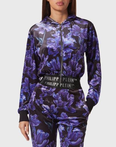 PHILIPP PLEIN PHILIPP PLEIN Cropped Hoodie Sweatjacket Flowers Women