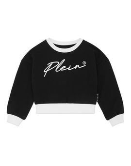 PHILIPP PLEIN PHILIPP PLEIN Cropped Sweatshirt Round Neck Ls Signature Girl