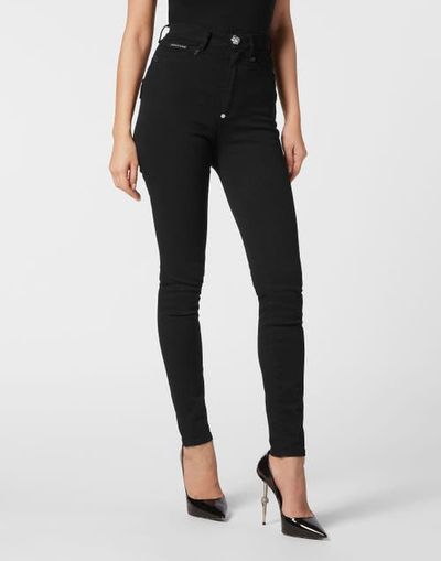 PHILIPP PLEIN PHILIPP PLEIN Crystal Skull Denim Super High Waist Jegging Women