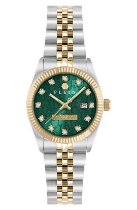 PHILIPP PLEIN PHILIPP PLEIN Date Superlative Crystal Two-Tone Bracelet Watch, 28mm