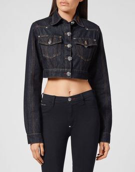 PHILIPP PLEIN PHILIPP PLEIN Denim Cropped Jacket Chains Women