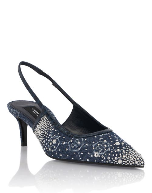PHILIPP PLEIN PHILIPP PLEIN Denim Mid Heels Slingbacks Monogram Strass Women