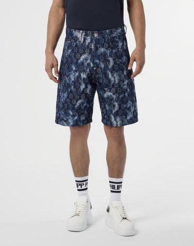 PHILIPP PLEIN PHILIPP PLEIN Denim Shorts Jacquard Monogram Men