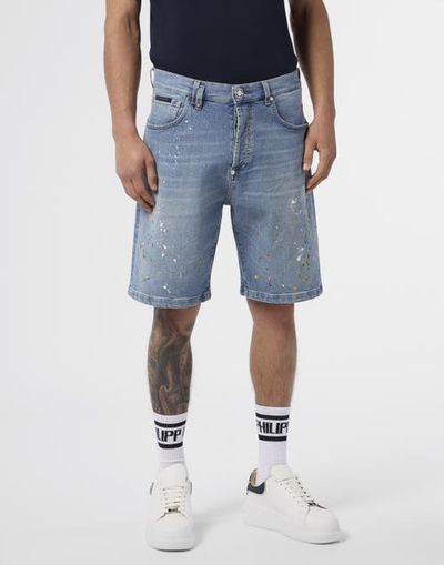 PHILIPP PLEIN PHILIPP PLEIN Denim Shorts Paint Men