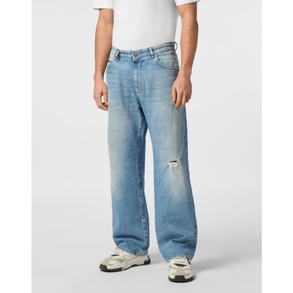 PHILIPP PLEIN PHILIPP PLEIN Denim Trousers Beach Boy Fit 5 Pockets Signature Men