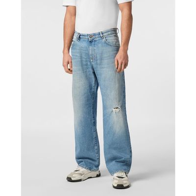 PHILIPP PLEIN PHILIPP PLEIN Denim Trousers Beach Boy Fit 5 Pockets Signature Men