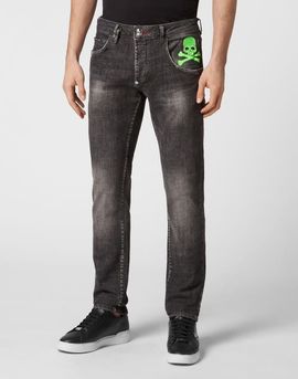 PHILIPP PLEIN PHILIPP PLEIN Denim Trousers Super Straight Cut Skull&Bones Men