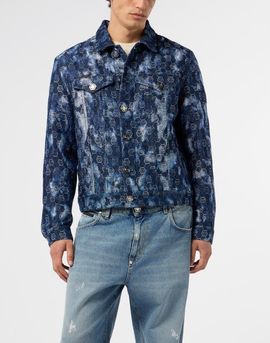 PHILIPP PLEIN PHILIPP PLEIN Denim Trucker Jacket Jacquard Monogram Men