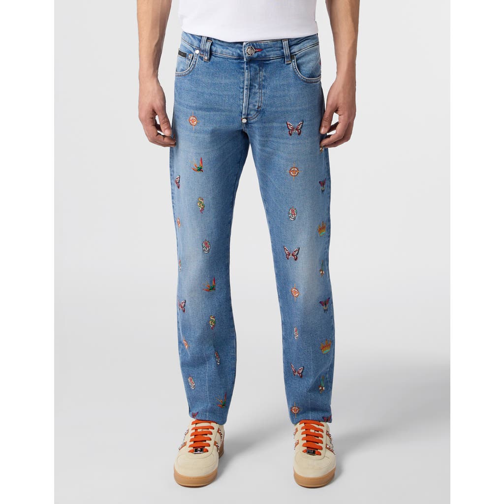 PHILIPP PLEIN PHILIPP PLEIN Embroidered Super Straight Cut Jeans Men