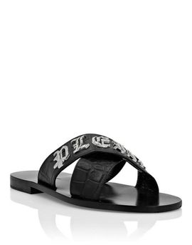PHILIPP PLEIN PHILIPP PLEIN Flat Crocco Printed Sandals Men
