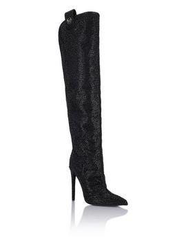 PHILIPP PLEIN PHILIPP PLEIN High-Heel High Boots Mixed Strass Hexagon Women