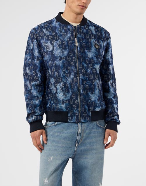 PHILIPP PLEIN PHILIPP PLEIN Jacquard Denim Bomber Monogram Men