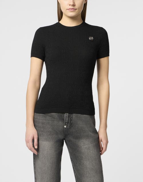 PHILIPP PLEIN PHILIPP PLEIN Knitted T-Shirt Sexy Pure Fit Monogram Monogram Women