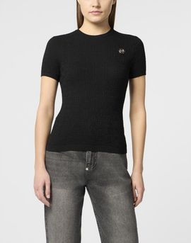 PHILIPP PLEIN PHILIPP PLEIN Knitted T-Shirt Sexy Pure Fit Monogram Monogram Women
