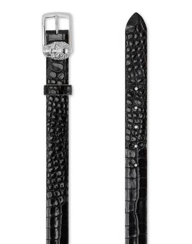 PHILIPP PLEIN PHILIPP PLEIN Leather Belt Crocco Print Shiny Skull Women