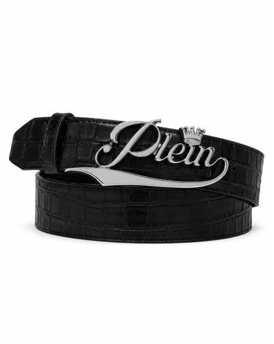 PHILIPP PLEIN PHILIPP PLEIN Leather Belt King Plein Cocco Men