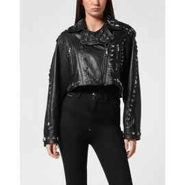 PHILIPP PLEIN PHILIPP PLEIN Leather Biker Jacket Star Studs Women